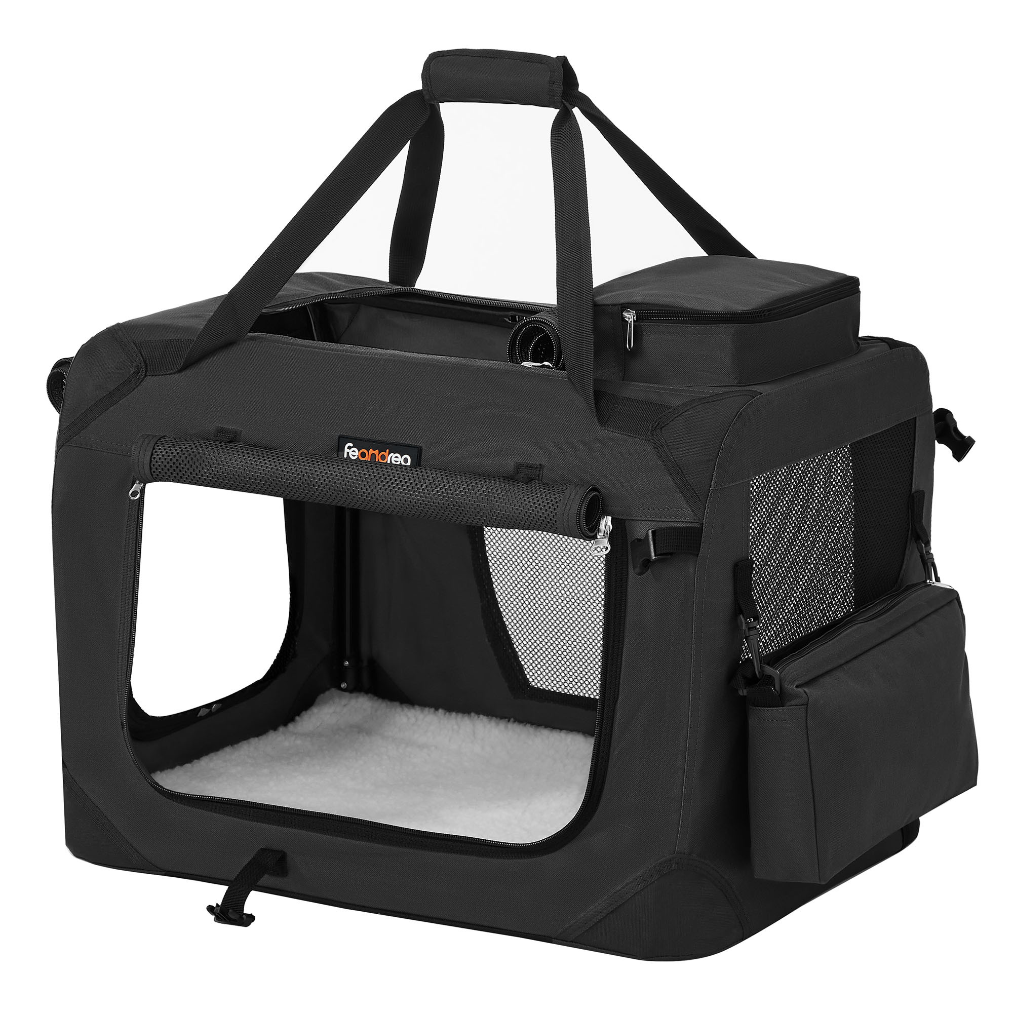 FEANDREA Transportboxen & Gitterboxen FEANDREA S-XXXL Transportbox Oxford-Gewebe schwarz 60 cm, 42 cm, 42 cm