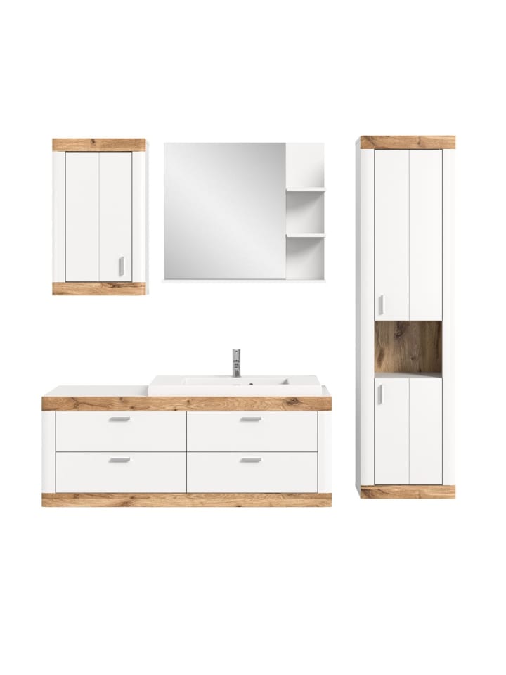 ebuy24 Badmöbelset Laredo 4-teilig Weiß 192 x 48 cm günstig kaufen onesize