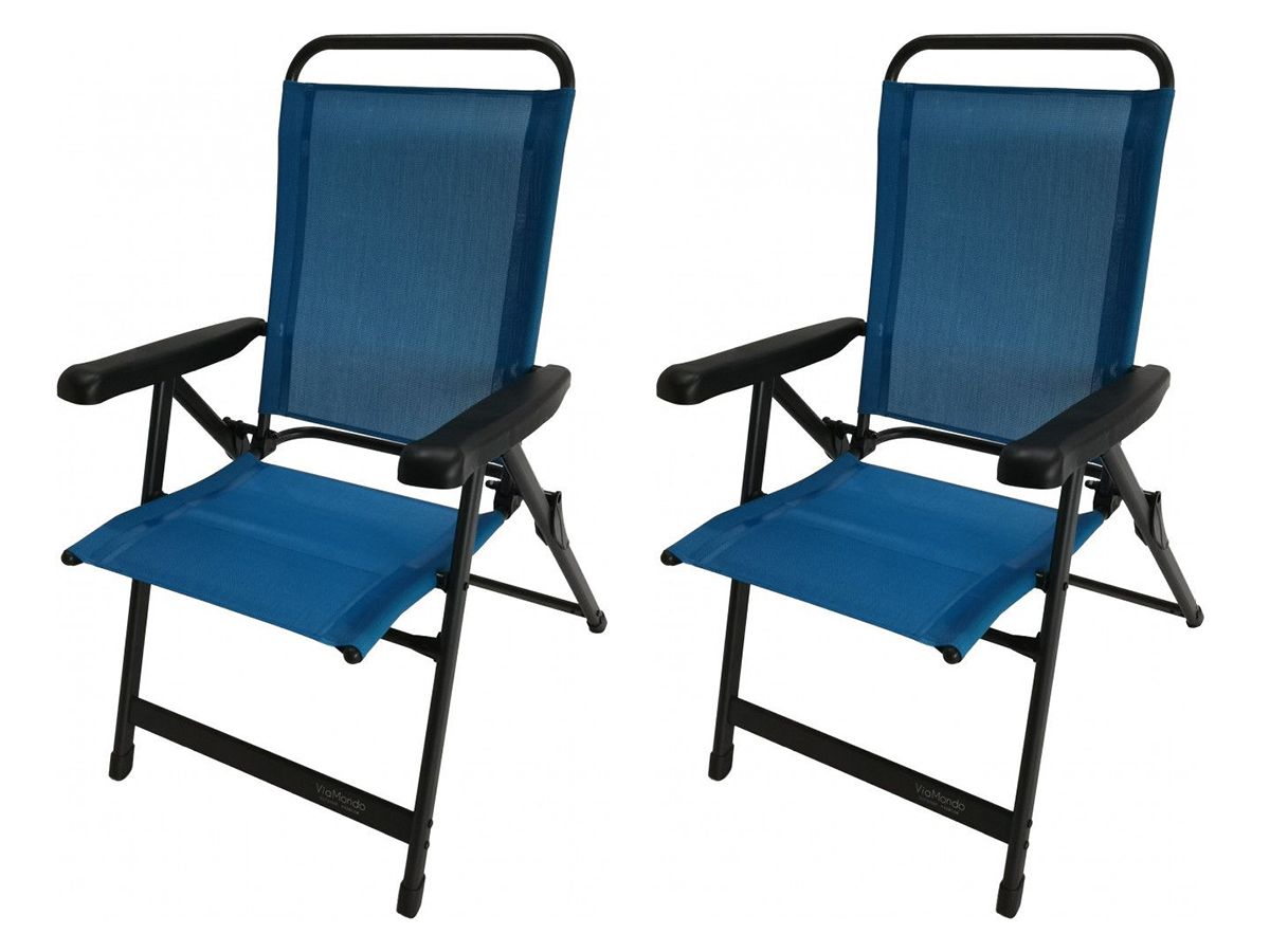 ViaMondo Premium Basso Azurro Set von 2 Klappstühle