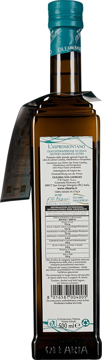 Olearia San Giorgio L’Aspromontano Olio Extra Vergine d’Oliva 0,5 Liter