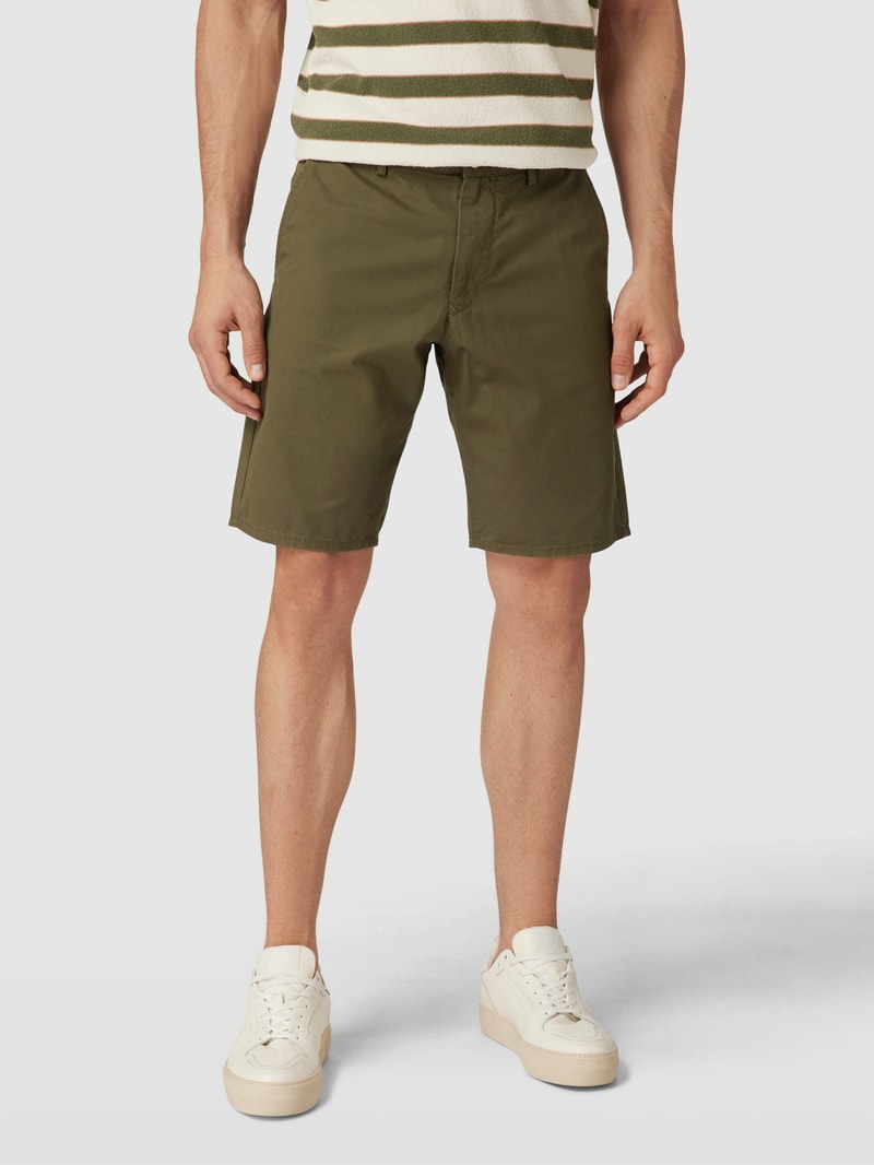 Relaxed Fit Chino-Shorts mit Eingrifftaschen Modell 'SUMMER' in olivgrün