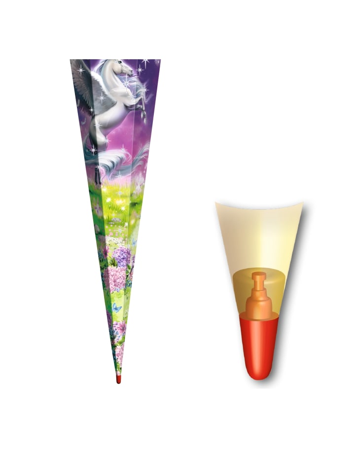 ROTH Schultüte groß Magic Pegasus 85 cm, Glitter Glitzerborte in Lila günstig kaufen onesize