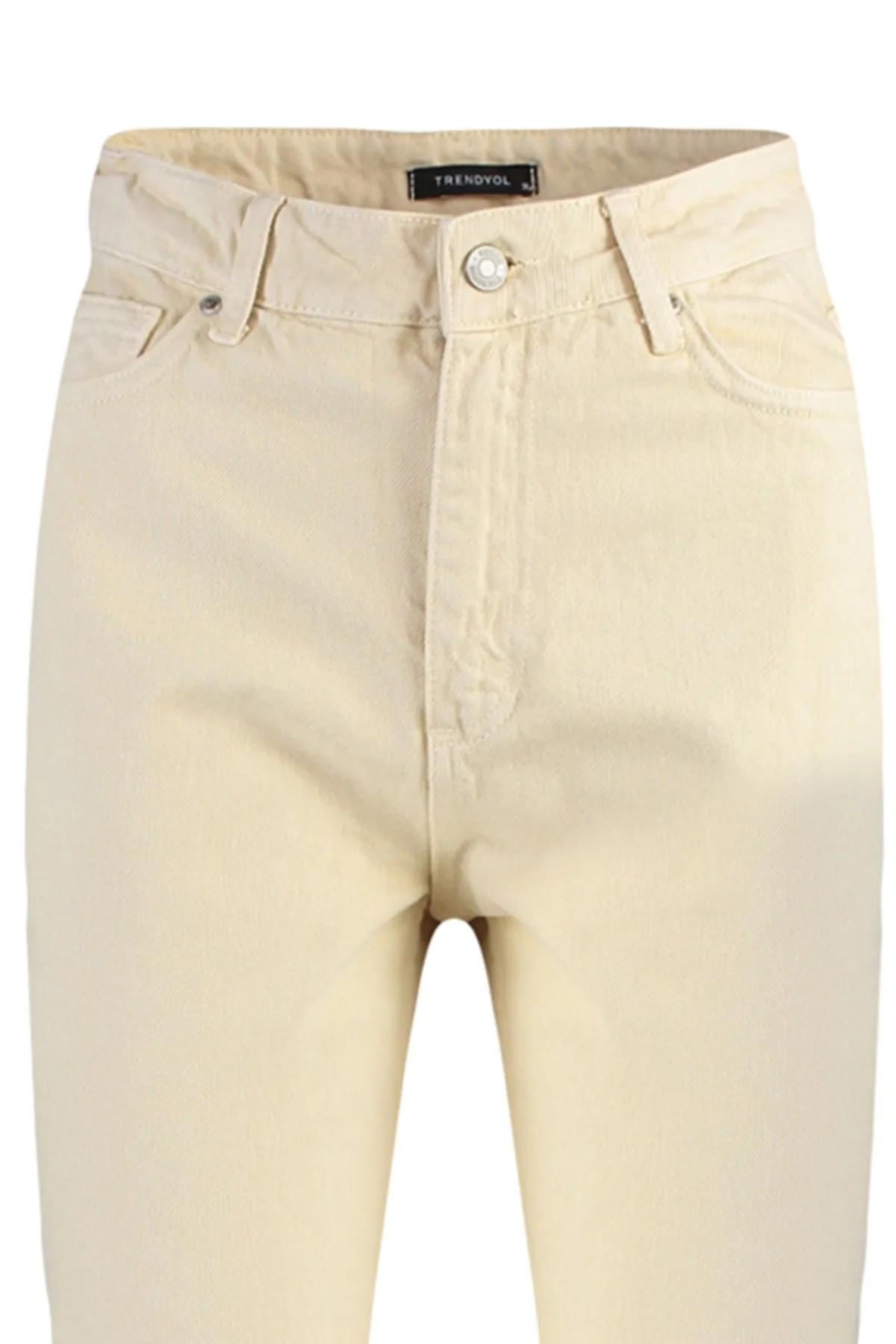 Trendyol Collection  Beige Nachhaltigere High Waist Mom Jeans TWOAW23JE00389