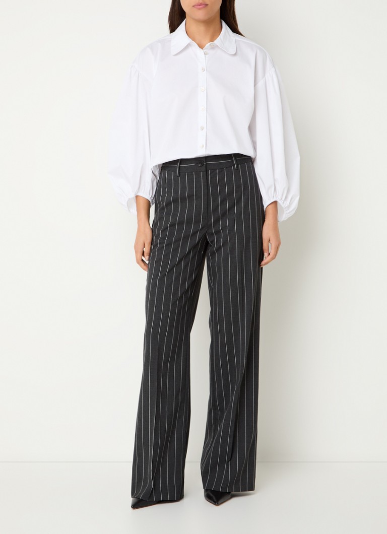Pantaloni a gamba larga a vita media Pricilla di Co'Couture con stampa a righe