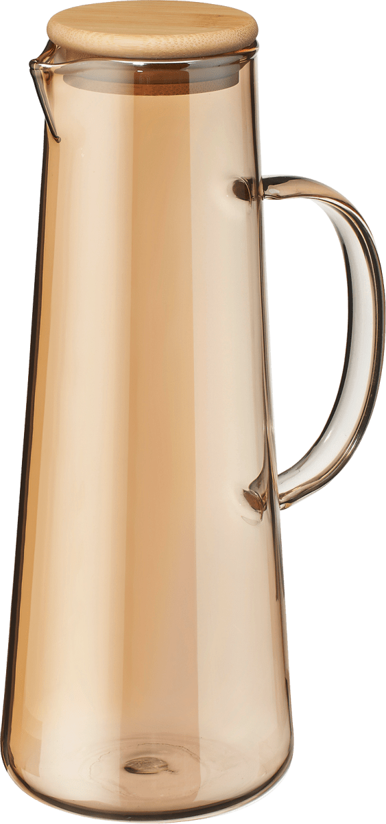 Karaffe aus Borosilikatglas mit Bambusdeckel (9,5x8,3x25,8 cm), 1 St