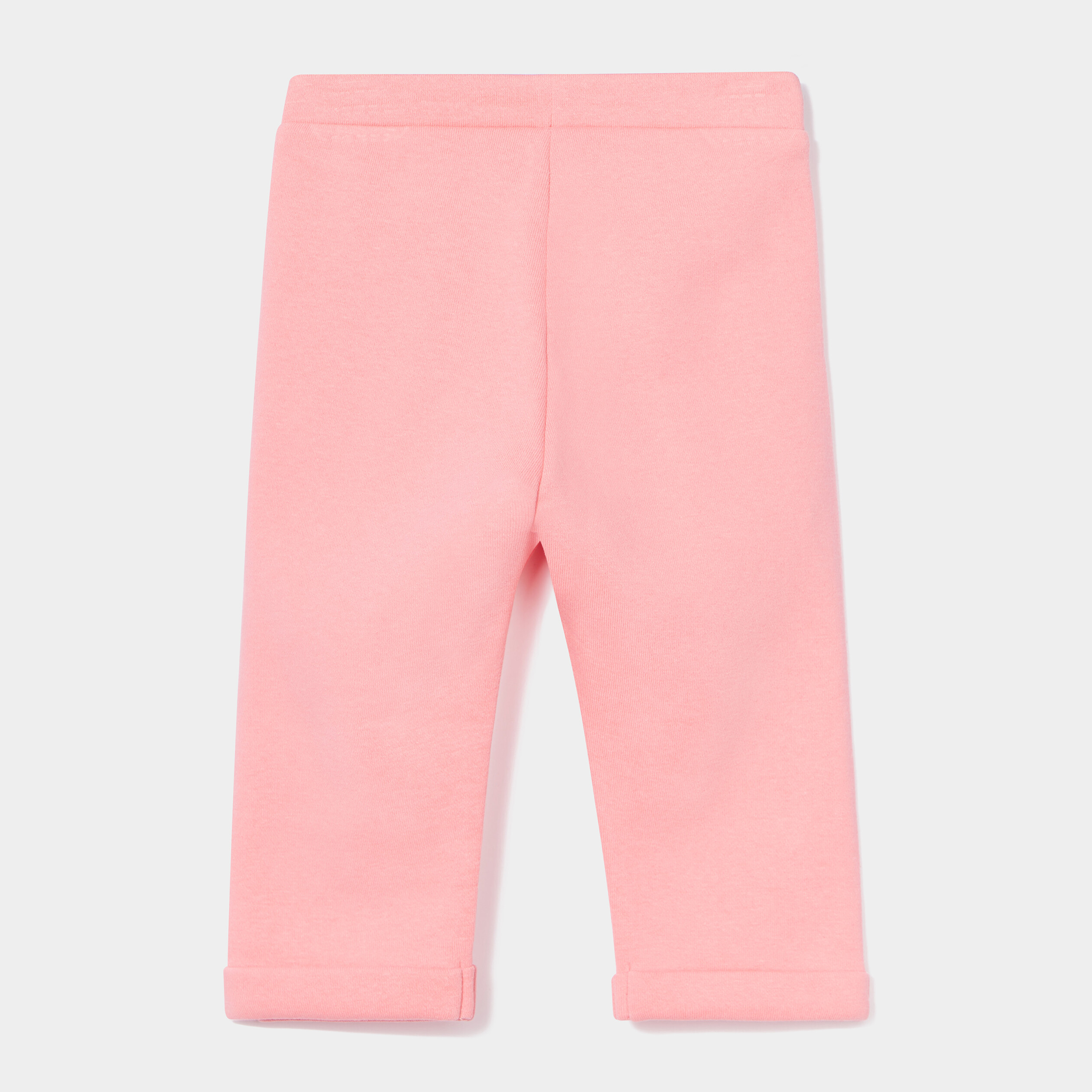 Pantalon molleton droit à pinces rose bébé fille | La Halle