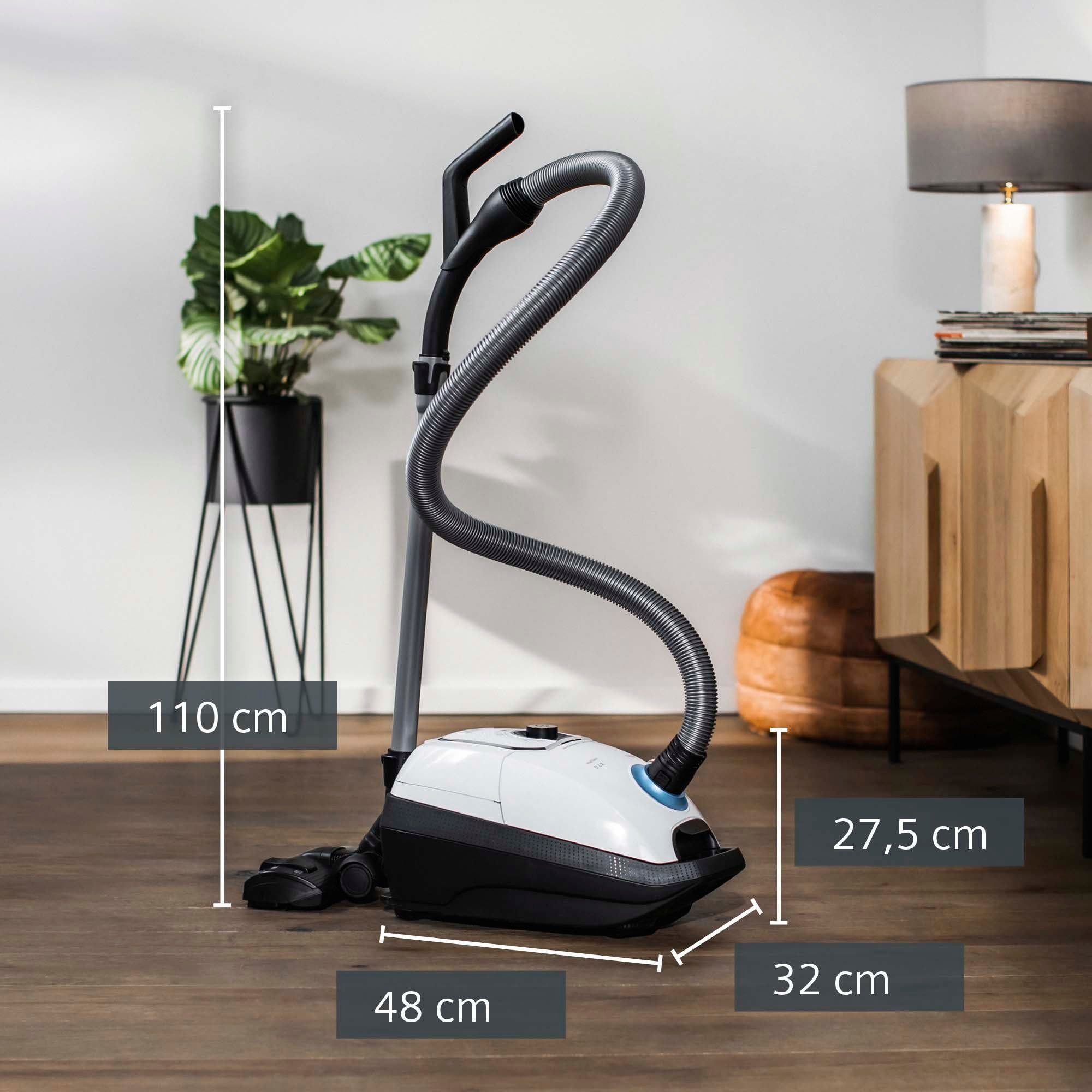 SIEMENS Bodenstaubsauger VSZ7442S, 650 W, mit Beutel, besonders leise, inkl. Hartbodendüse, Fugendüse und XXL-Polsterdüse