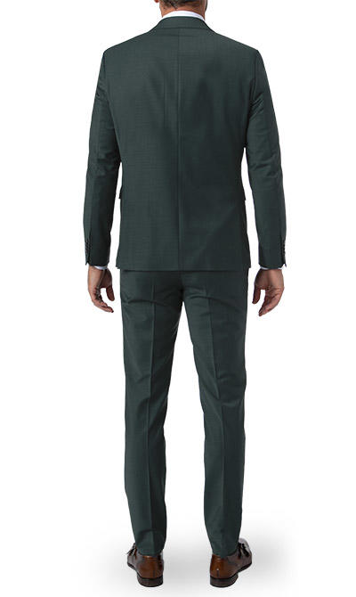 HECHTER PARIS, Anzug mit Weste, Shape Fit, Schurwoll-Stretch, jägergrün meliert