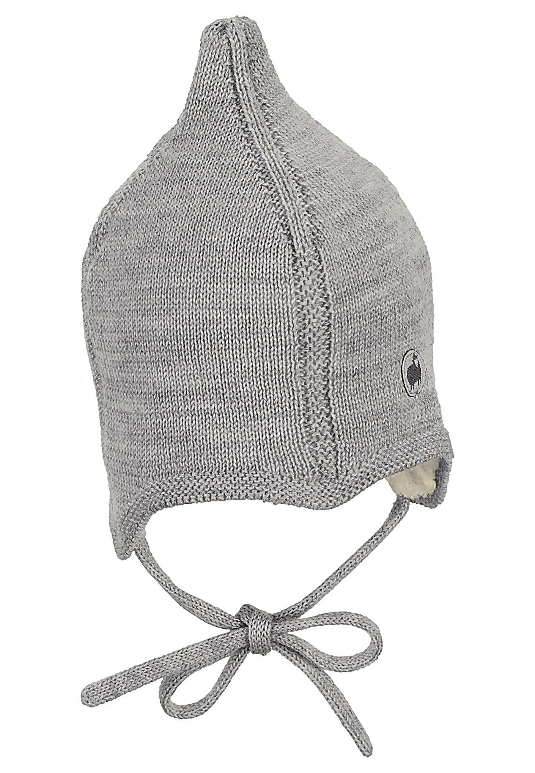 Strickmütze Baby aus Merinowolle unifarben