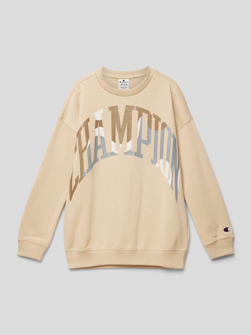 Sweatshirt mit Label-Print Modell 'Rochester' in camel