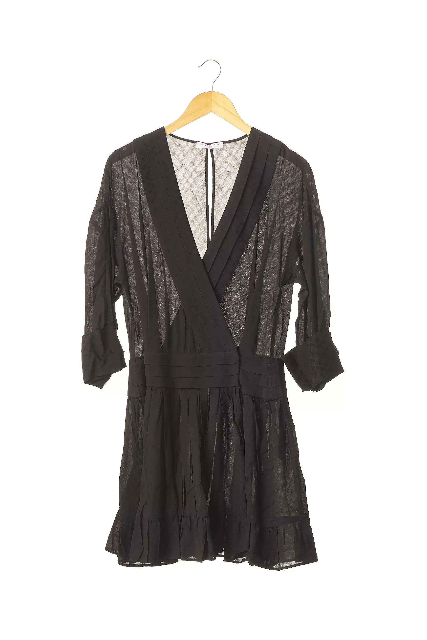 Sandro Robes Mi Longues Femme couleur noir