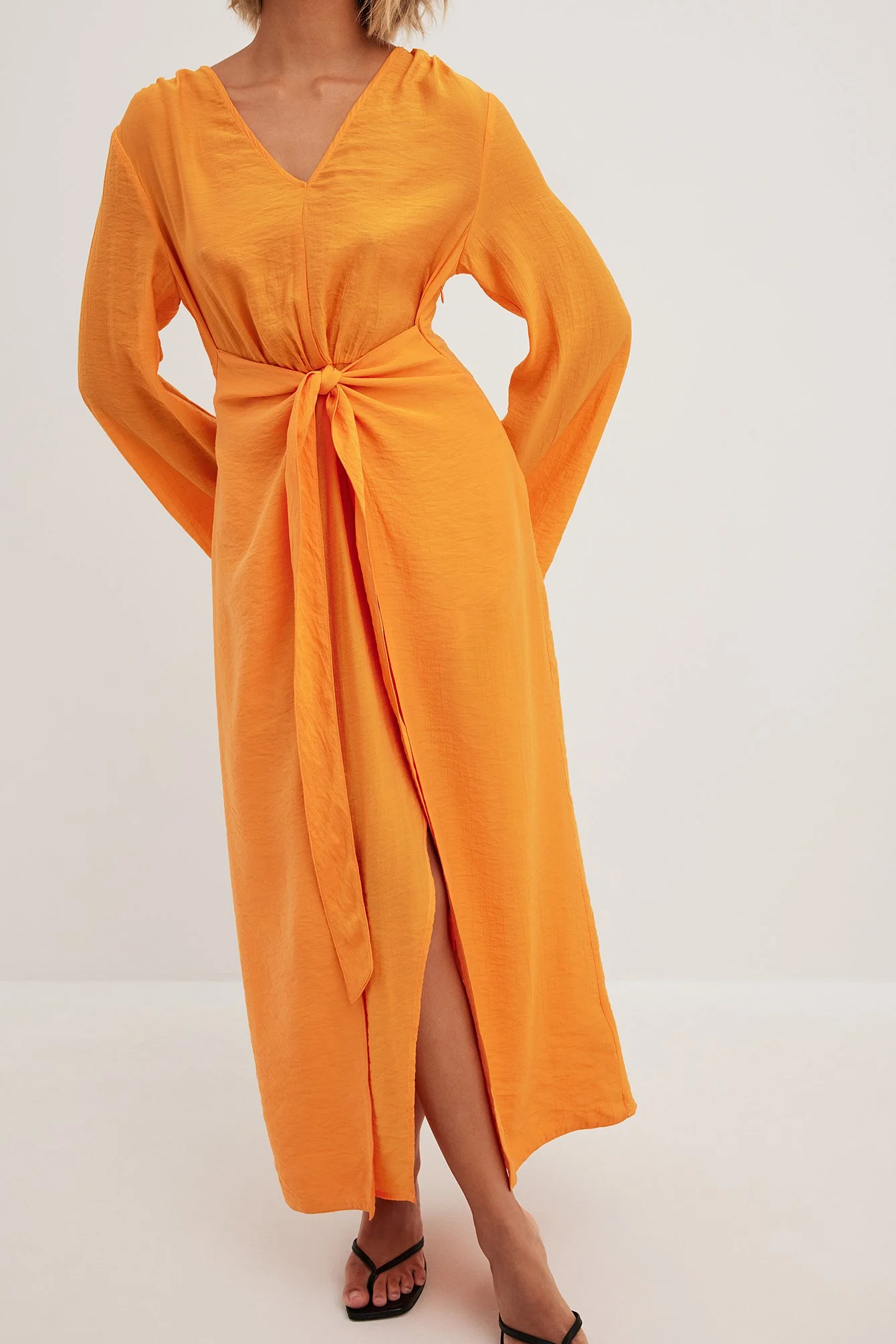 Schnürband Taille Maxikleid