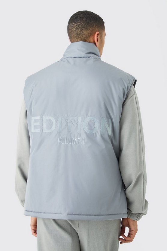 Oversize Weste mit Trichterkragen