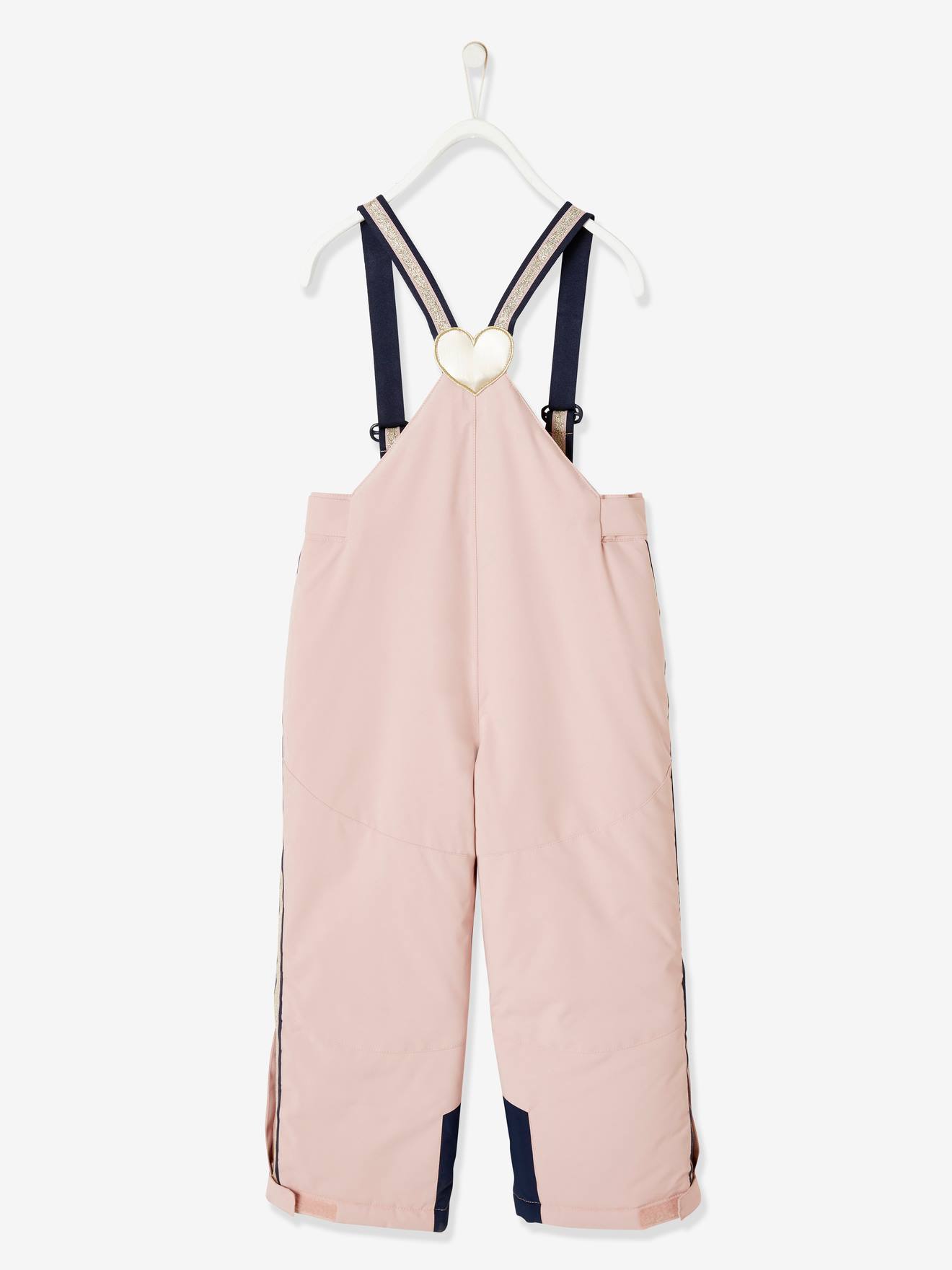 Pantalon de ski fille détails techniques et irisés garnissage recyclé rose