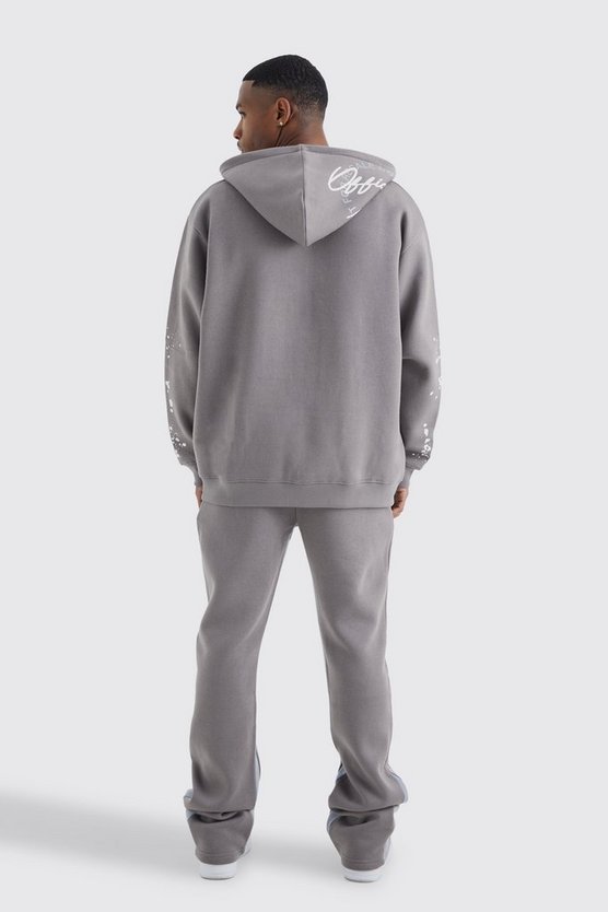 Oversize Hoodie mit Graffiti-Print und Farbspritzern