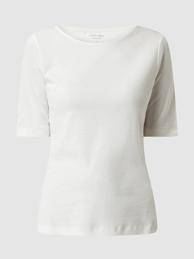 T-Shirt mit 1/2-Arm in offwhite
