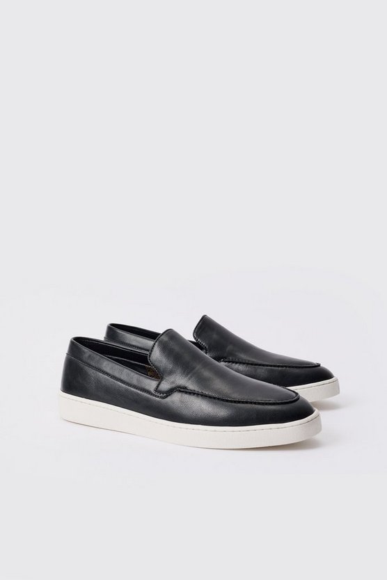 Schwarz PU-Loafer