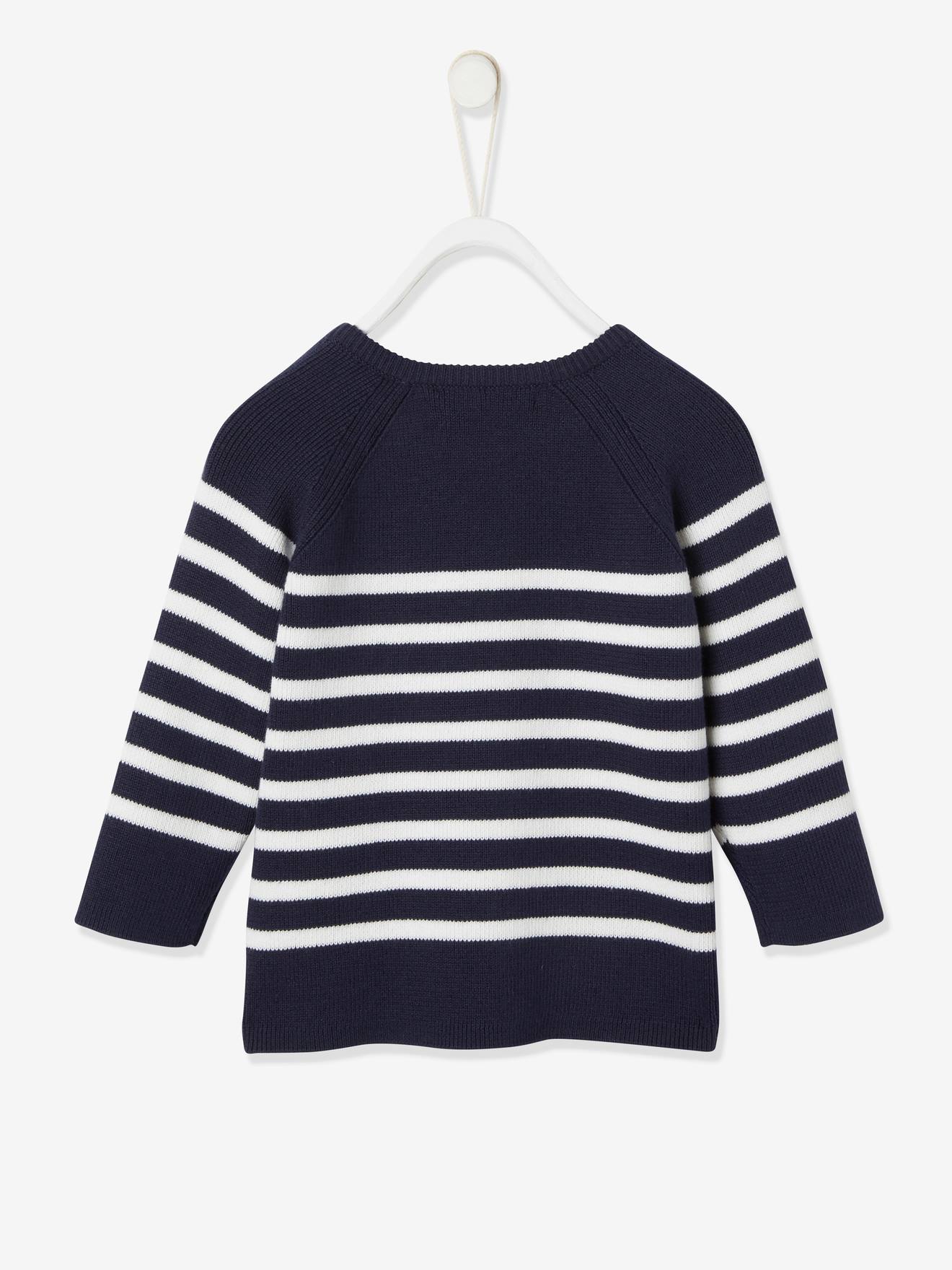 Pull marinière bébé caramel rayé