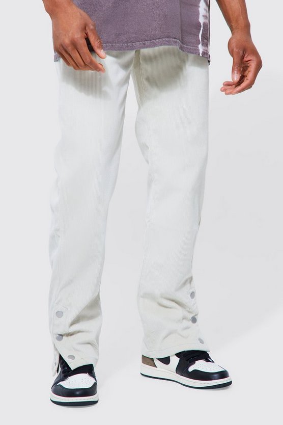 Gerade Stretch Hose mit Druckknöpfen