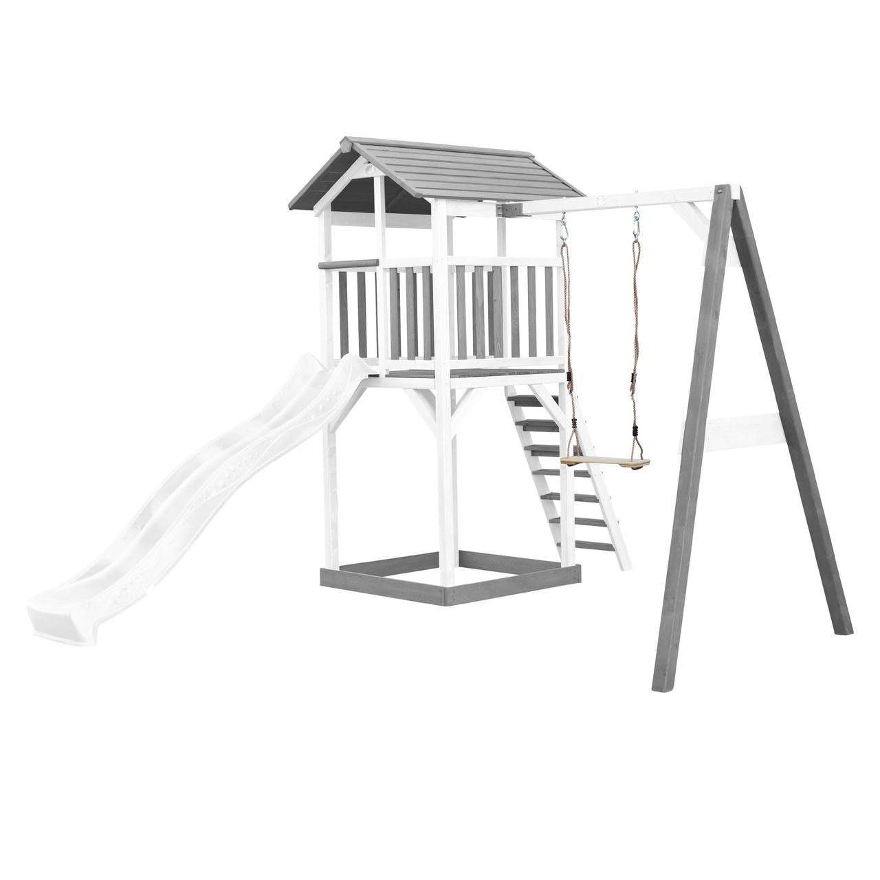 AXI Beach Tower Spielturm mit Einzelschaukel - Weiße Rutsche