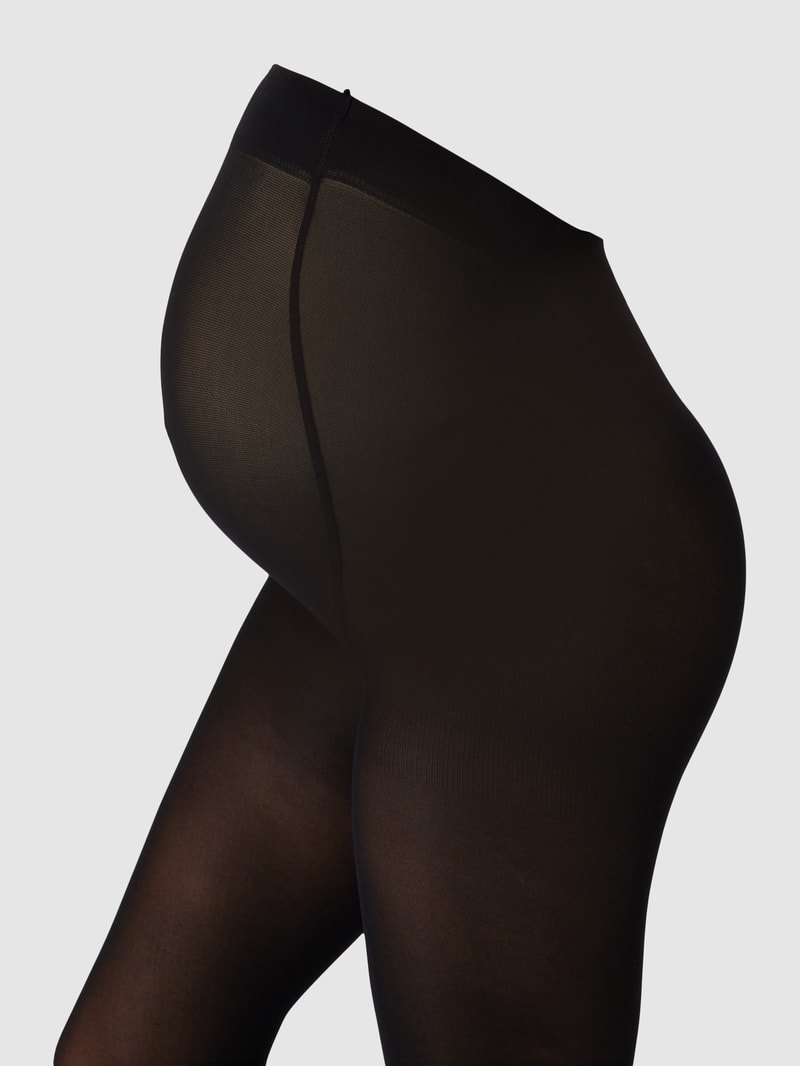 Umstands-Strumpfhose mit Ziernähten Modell 'SABINE' in schwarz