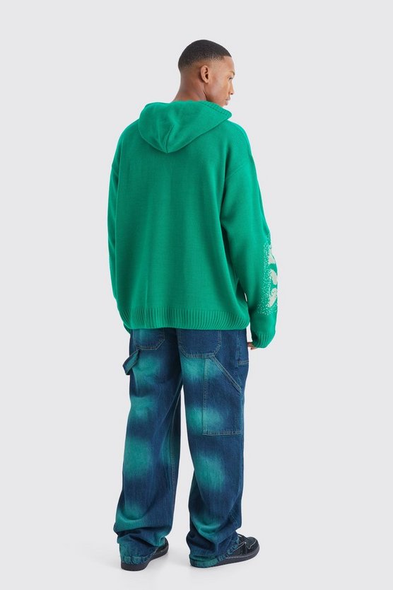 Kastiger Oversize Jacquard-Pullover