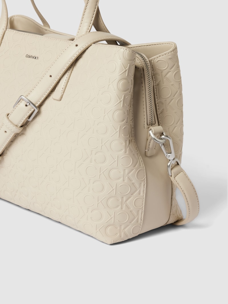 Tote Bag mit abnehmbarem Schulterriemen in beige