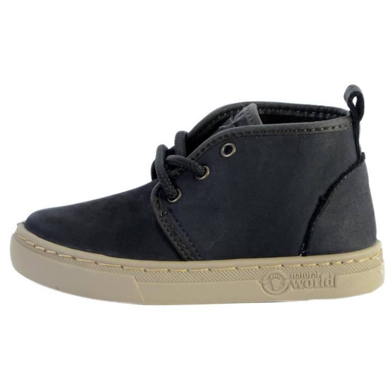 Basket Cuir Enfant Natural World Safari On Nappa noir