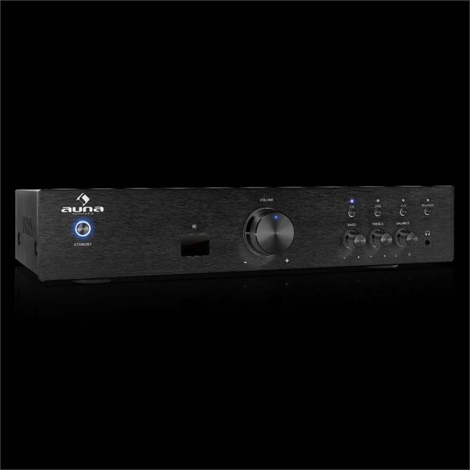 Auna AV2-CD508BT Audioverstärker (Anzahl Kanäle: 3 Stereo-Cinch-Line-Eingänge für CD-Player, DVD-Player sowie AUX-Quellen, 125 W, Digital Audio Bluetooth Verstärker HiFi Stereo Amplifier)