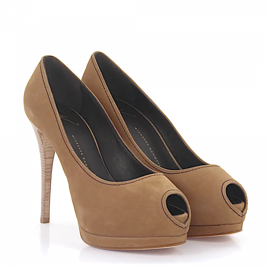 Giuseppe Zanotti - High Heel Peeptoes - beige