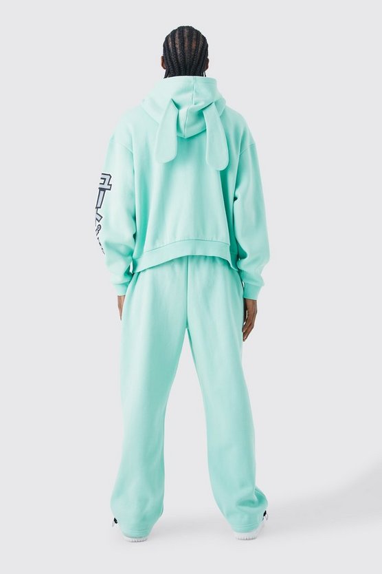Kastiger Oversize Homme Trainingsanzug mit Reißverschluss und Kapuze