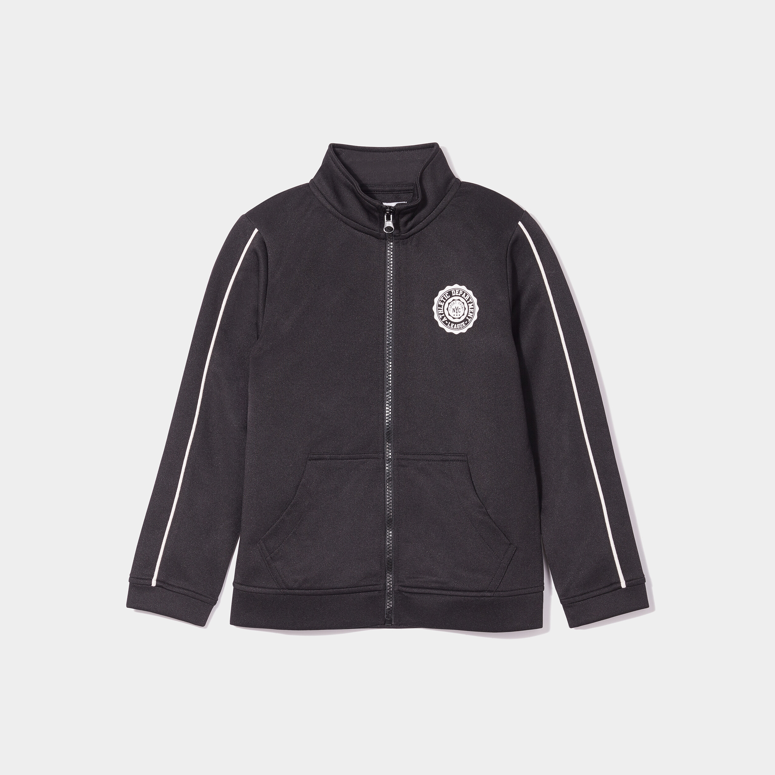 Sweat zippé col montant noir garçon | La Halle
