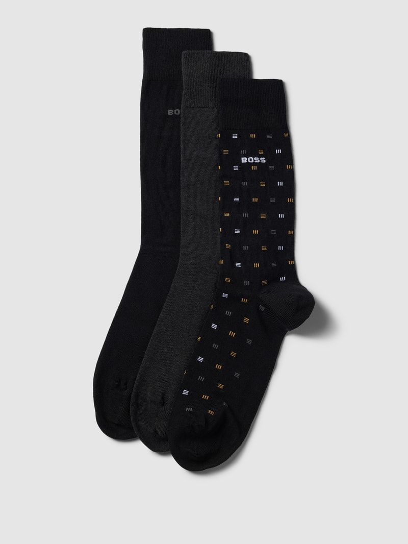 Socken mit Label-Detail im 3er-Pack in schwarz