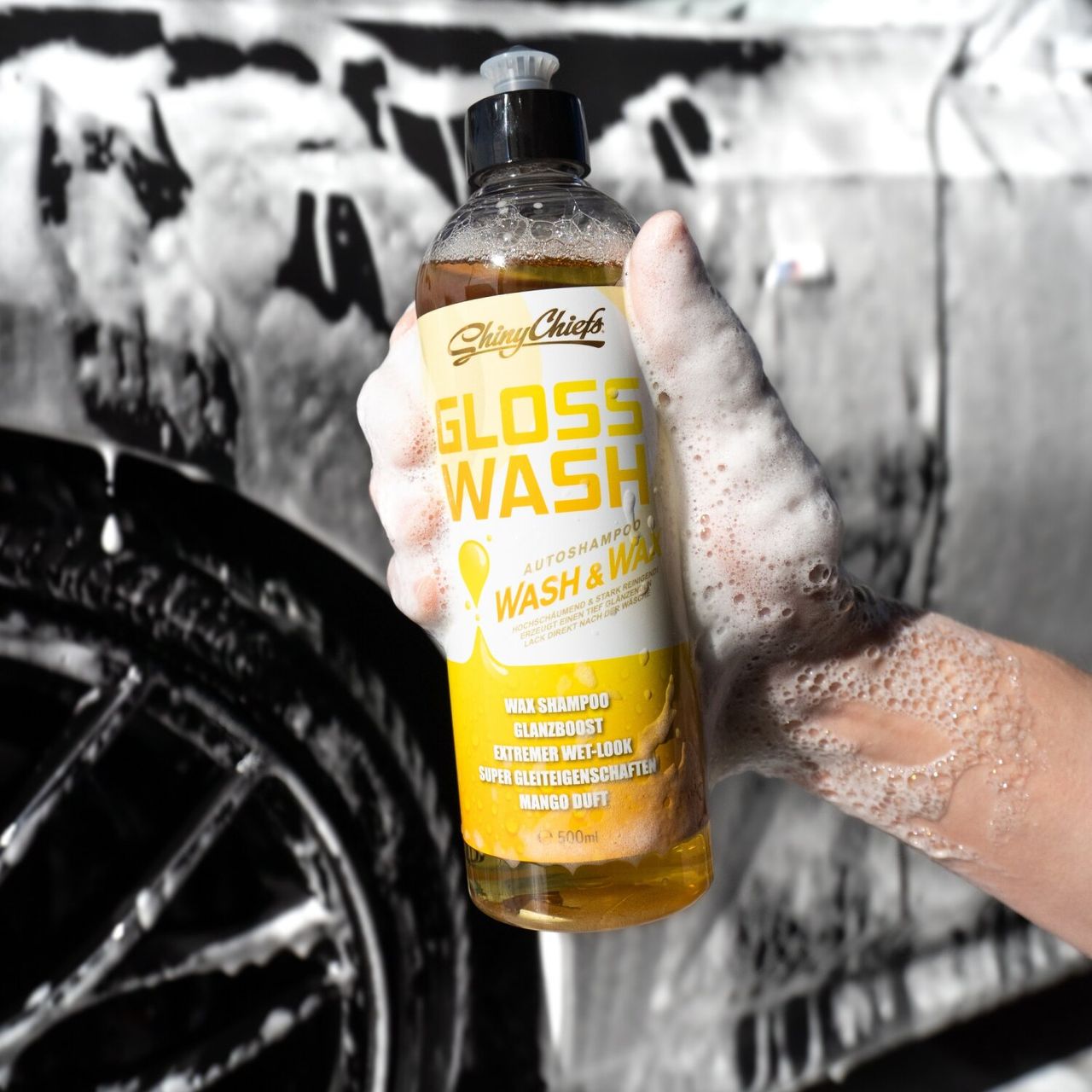 ShinyChiefs GLOSSWASH MANGO - WASH & WAX Mildes Autoshampoo 500ml