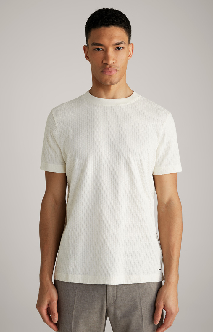 T-Shirt Bruce in Creme strukturiert