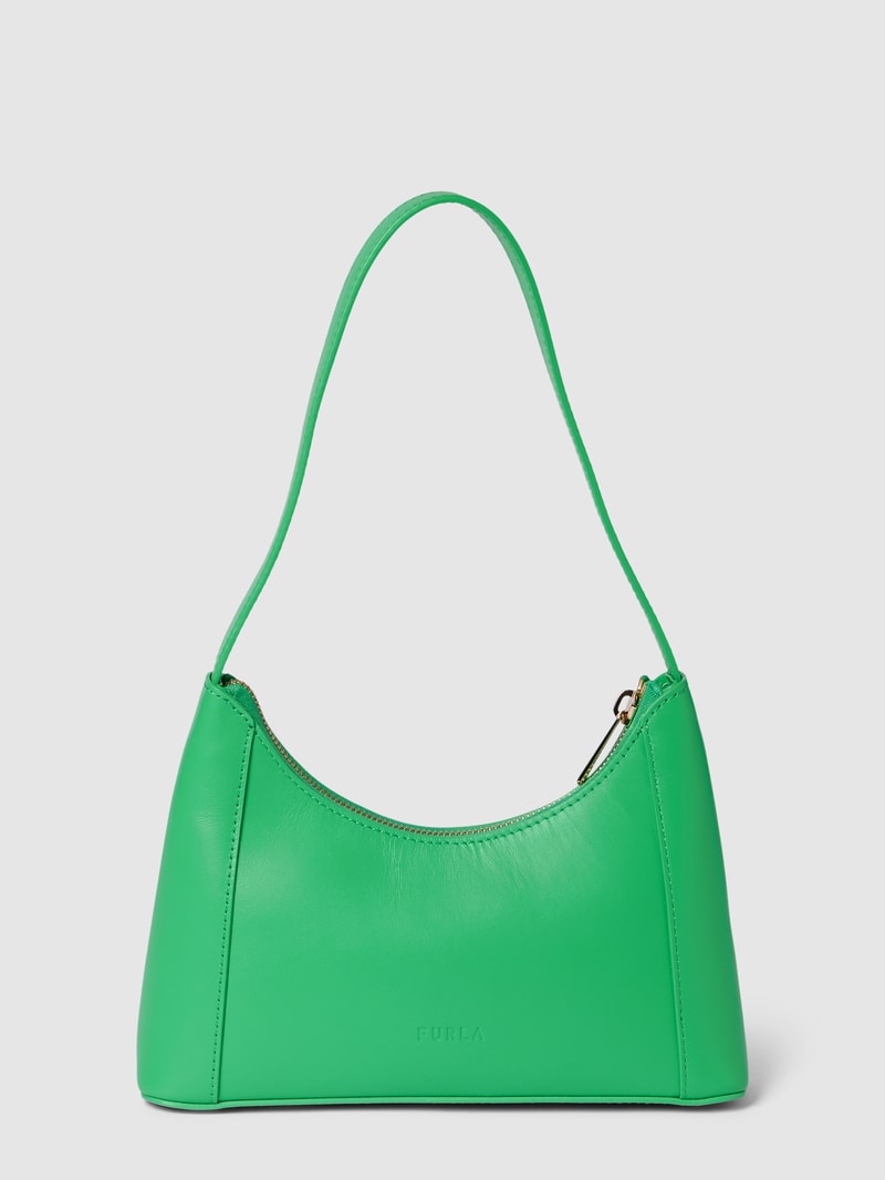 Handtasche mit Label-Detail Modell 'DIAMANTE' in grün