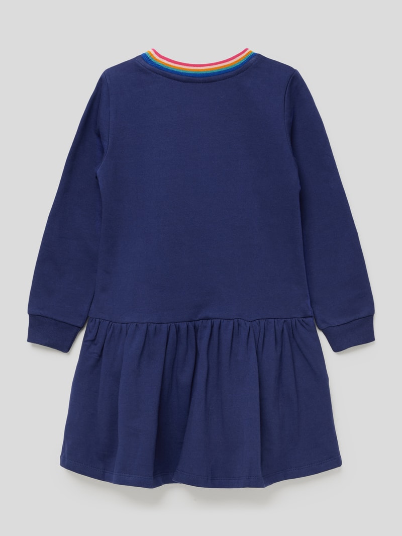 Sweatkleid mit Statement-Applikation in marineblau