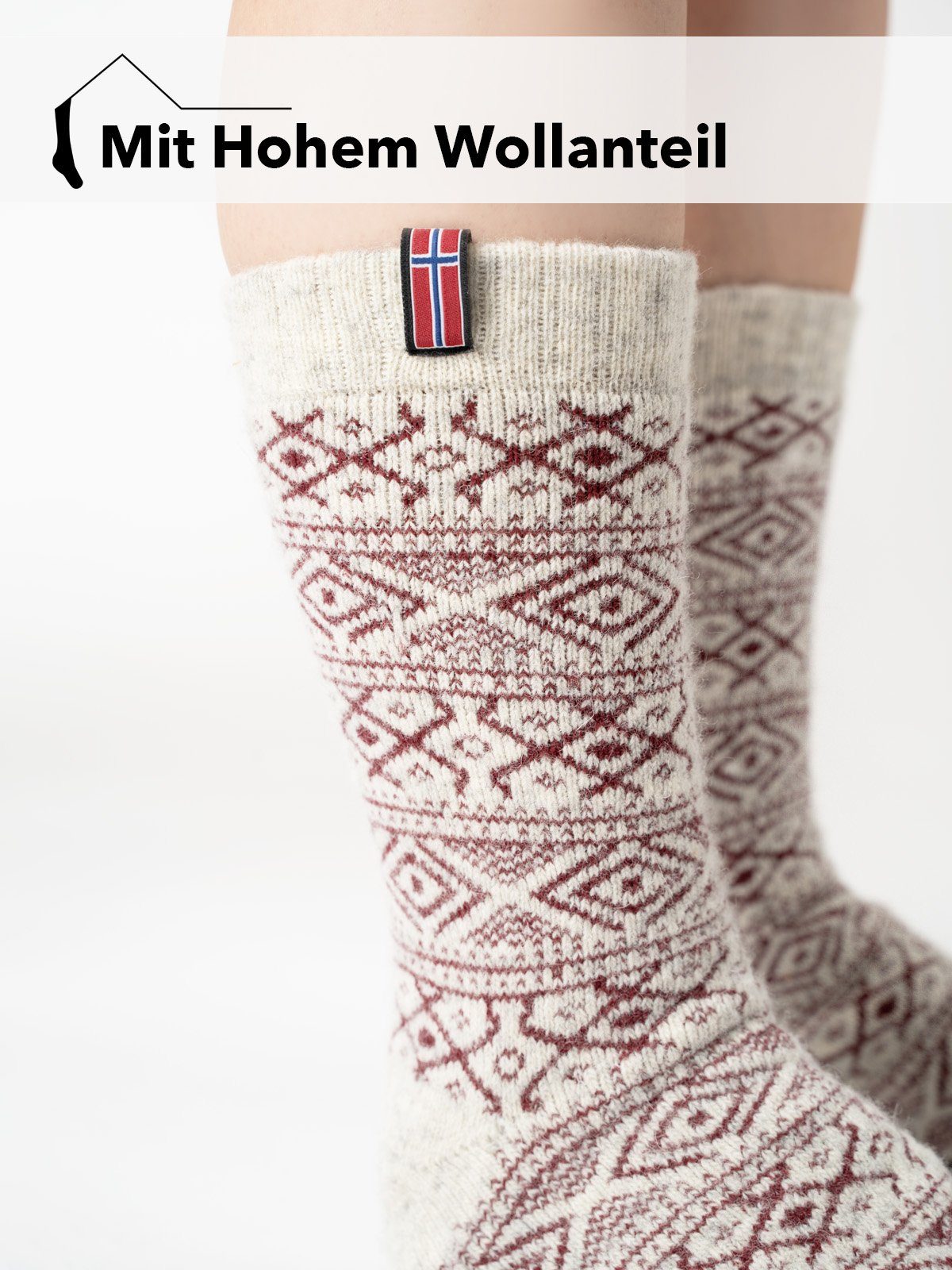 HomeOfSocks Norwegersocken Skandinavische Wollsocke 