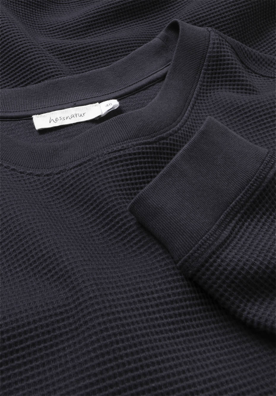 Waffelpiqué-Pullover Regular aus reiner Bio-Baumwolle