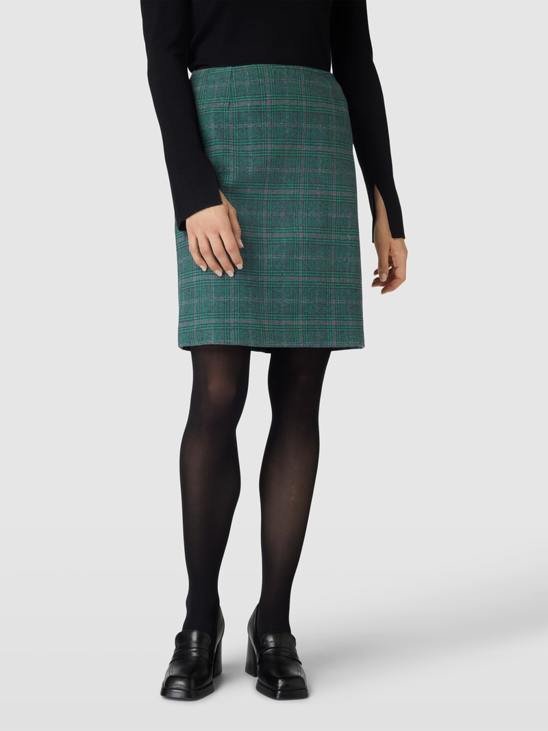 Knielanger Rock mit Tartan-Karo in schilf