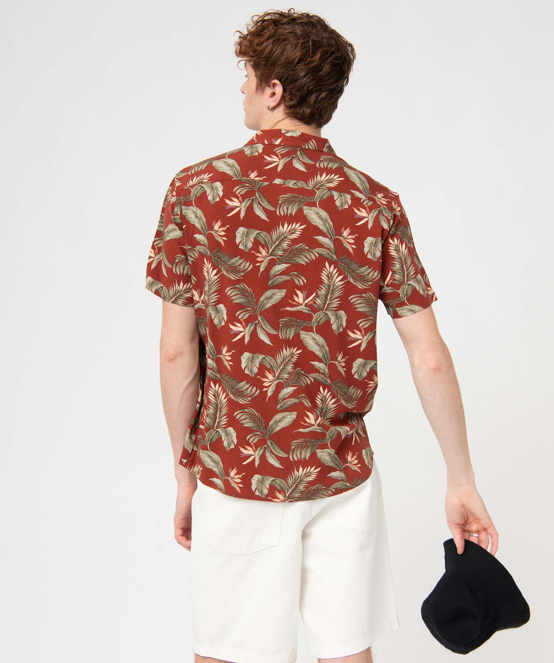 Chemise homme à manches courtes en viscose fluide imprimée imprime | GEMO