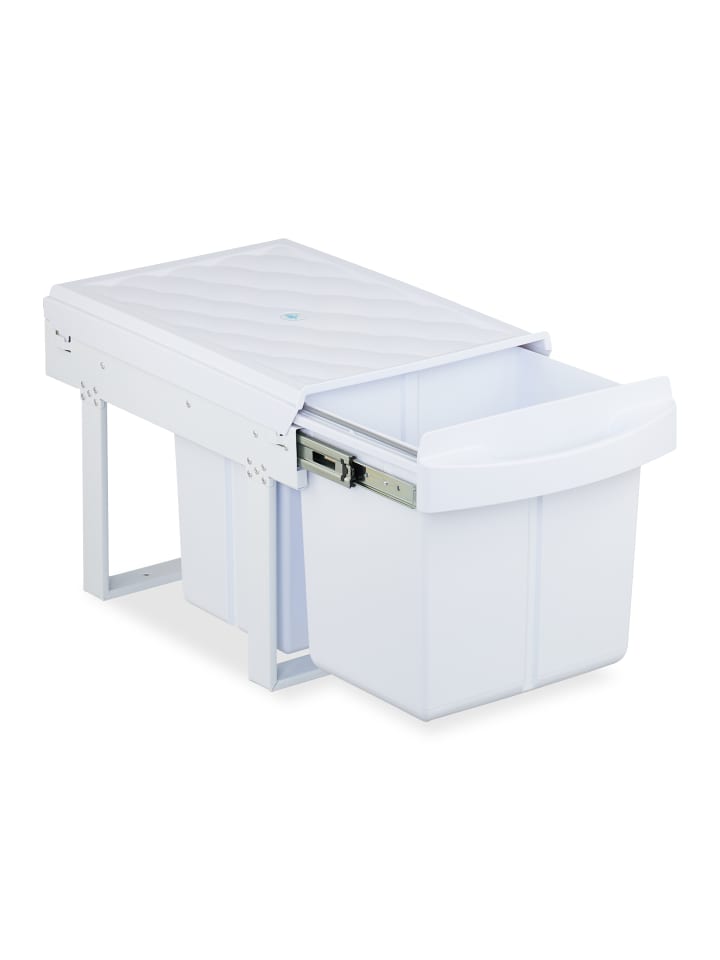 relaxdays Einbaumülleimer in Weiß - 1x 15 l   2x 8 l günstig kaufen onesize