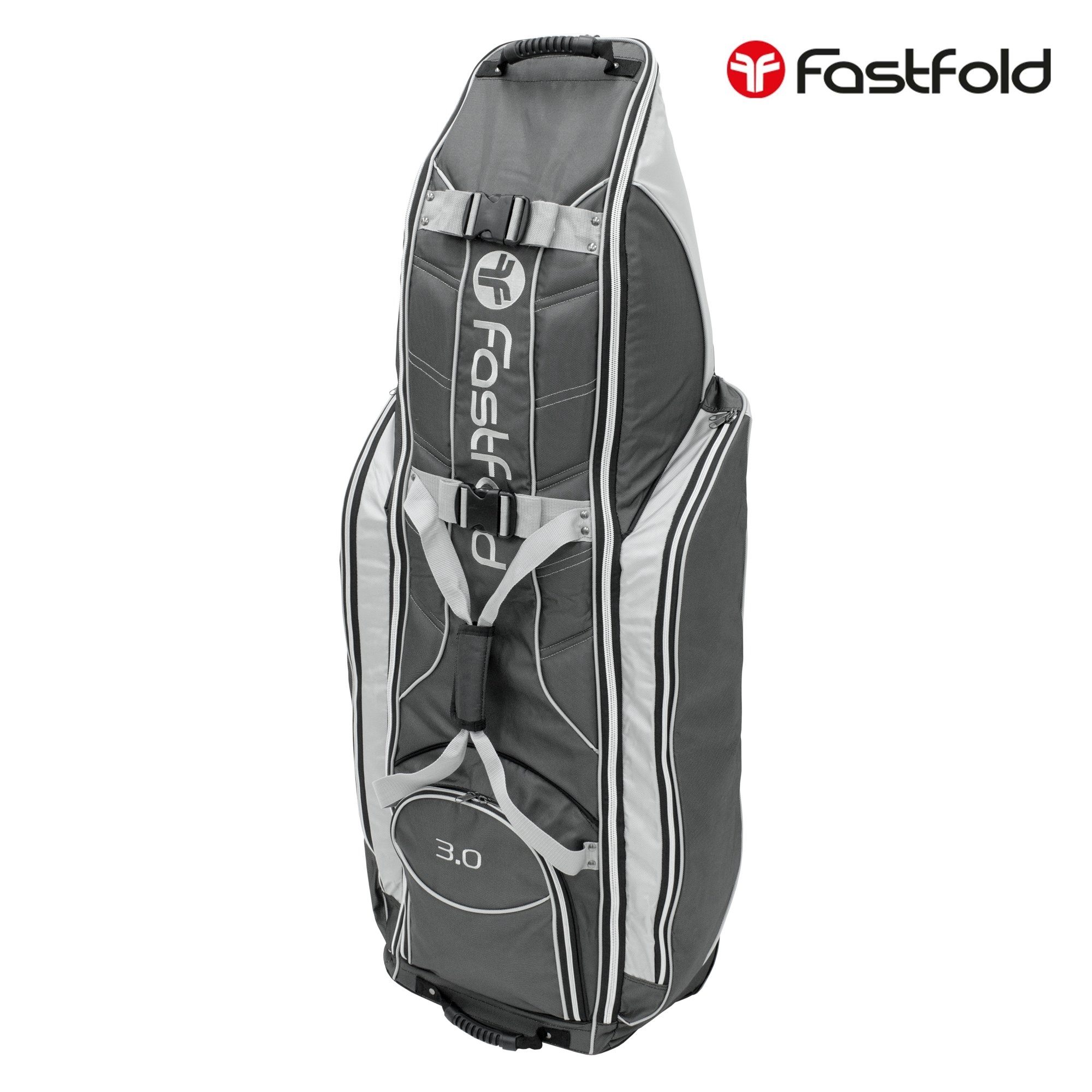 ECD Germany Golftrolley Reisetasche Cart Bag Golftasche Golfbag Standbag Golfreisebag Cartbag, Fast Fold Unisex 3.0 Schwarz/Silber Reißverschlusstaschen Tragegriffe