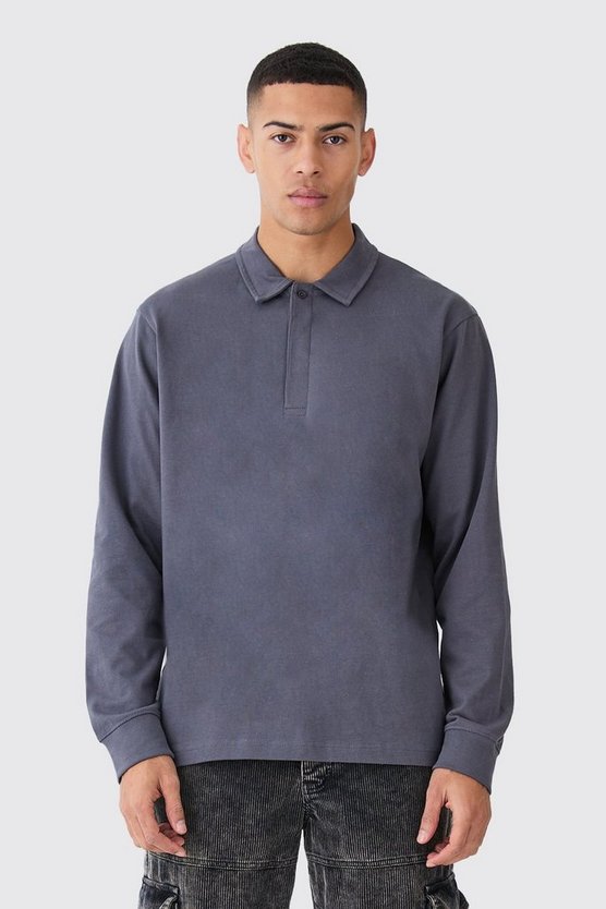 Rugby-Poloshirt mit Knopfleiste