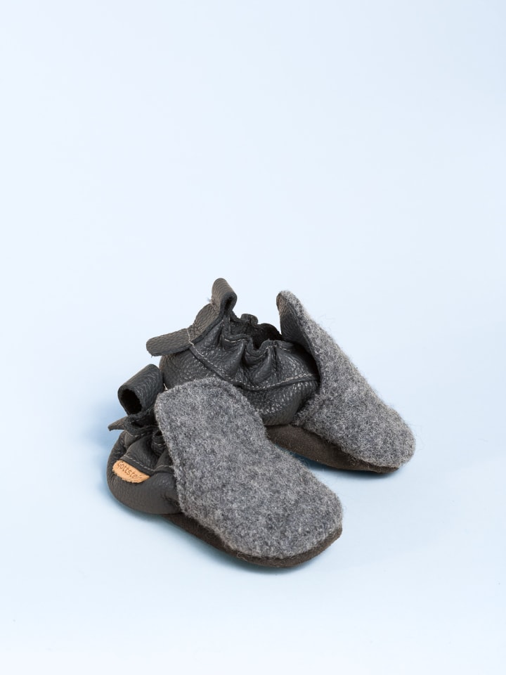 Gottstein Krabbelschuhe Plain in grau günstig kaufen