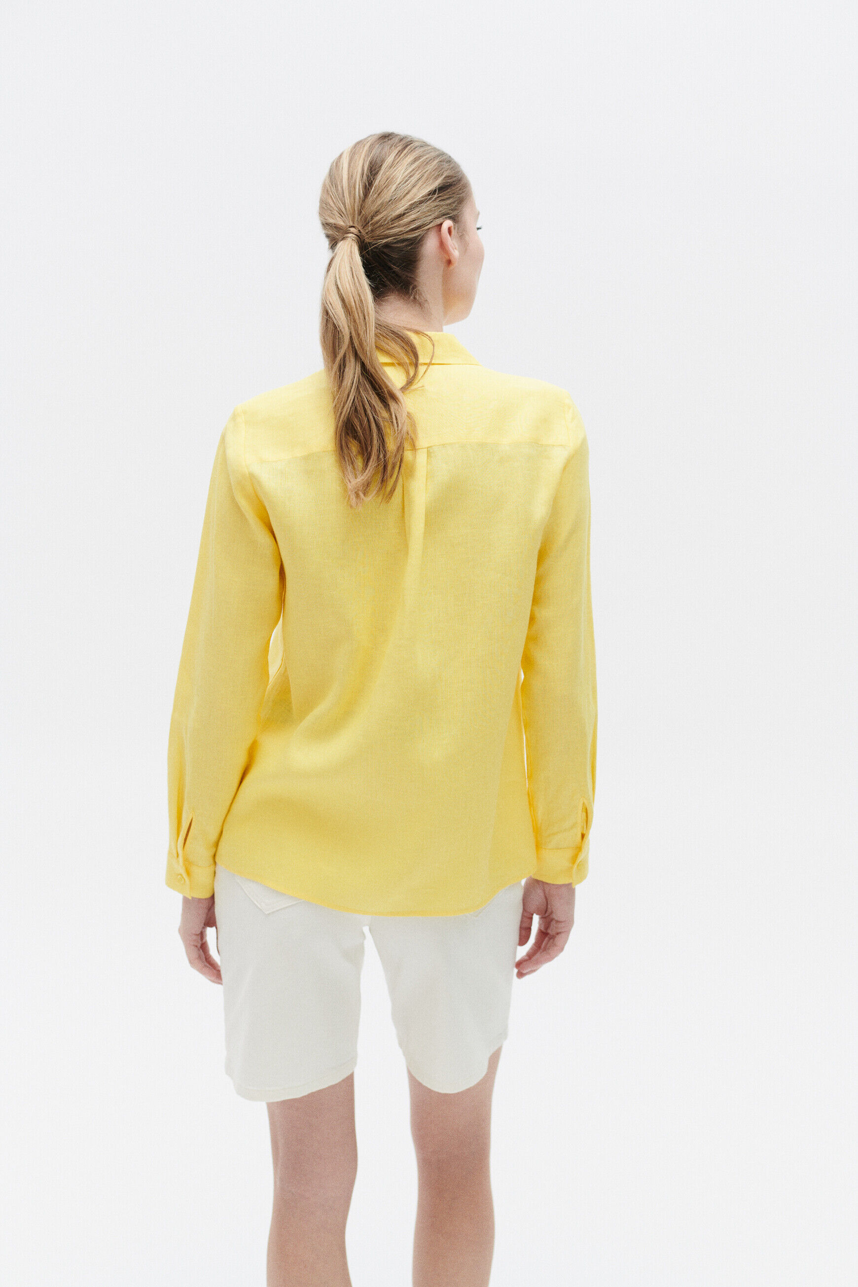 chemise brenda 100% lin jaune femme