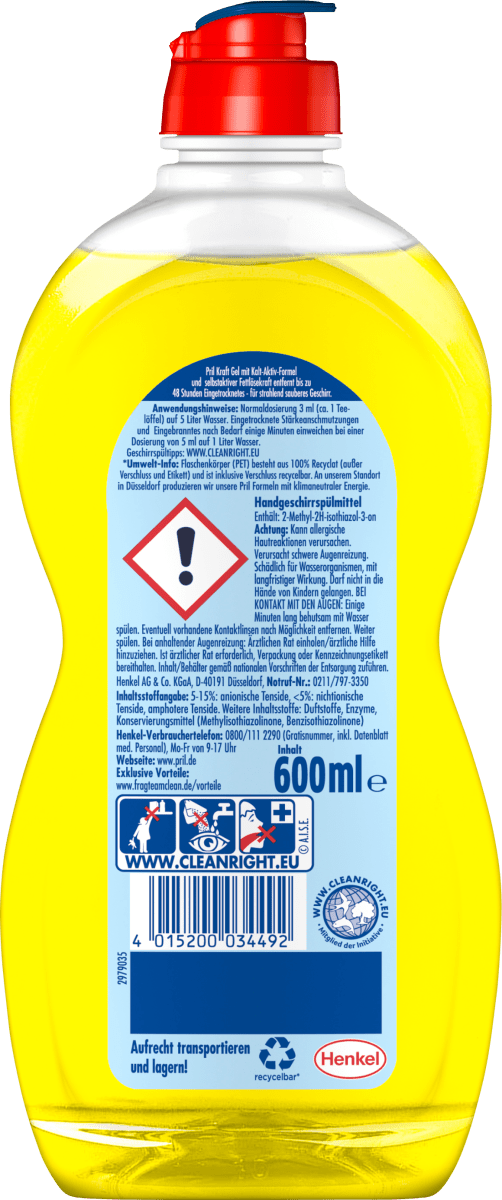 Spülmittel Kraft-Gel Fresh Lemon, 600 ml