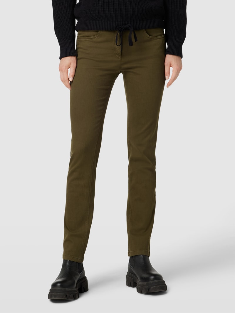 Slim Fit Jeans mit Stretch-Anteil Modell 'TWIGY' in olivgrün