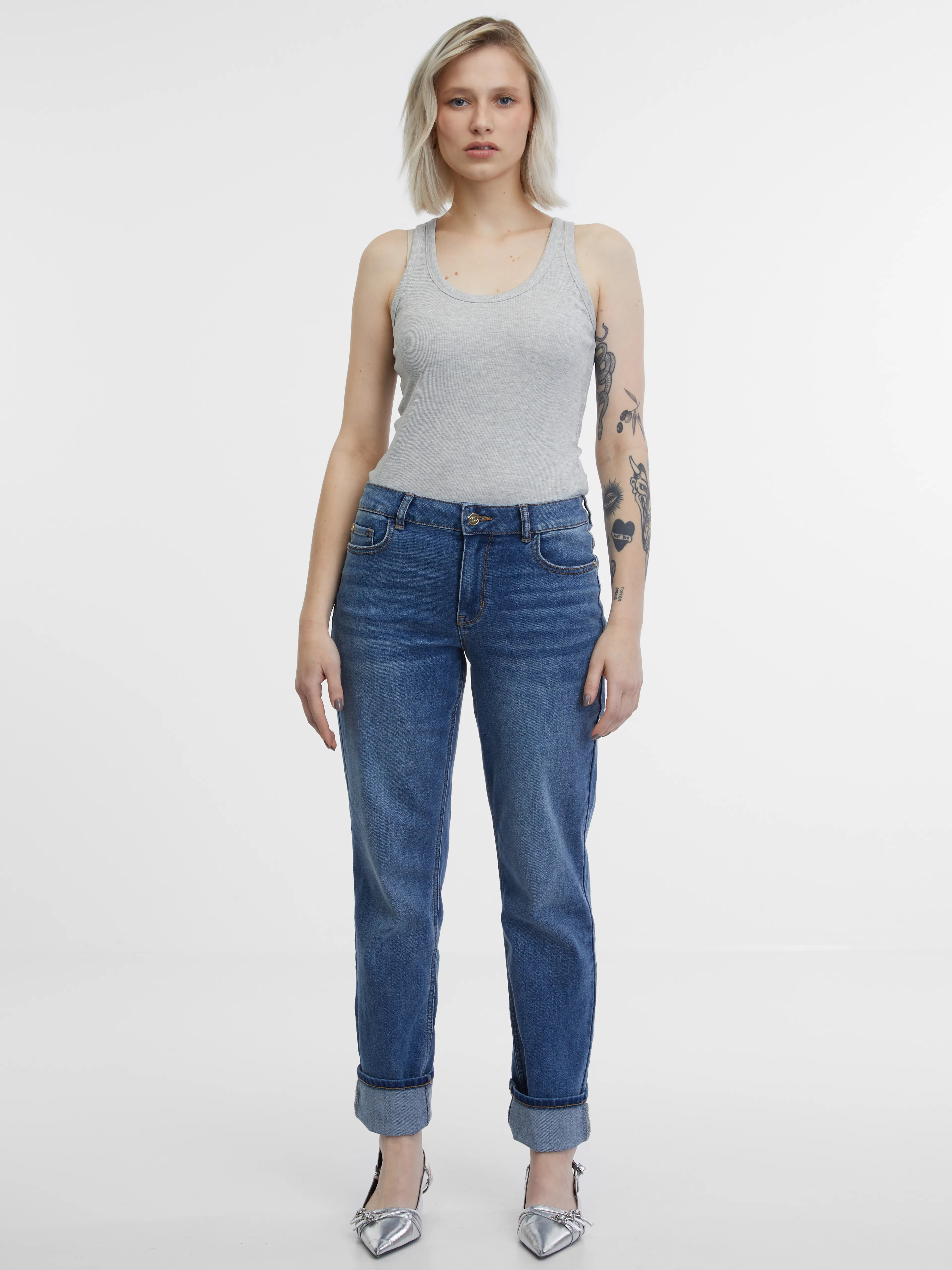Dunkelblaue Straight-Jeans Damen ORSAY