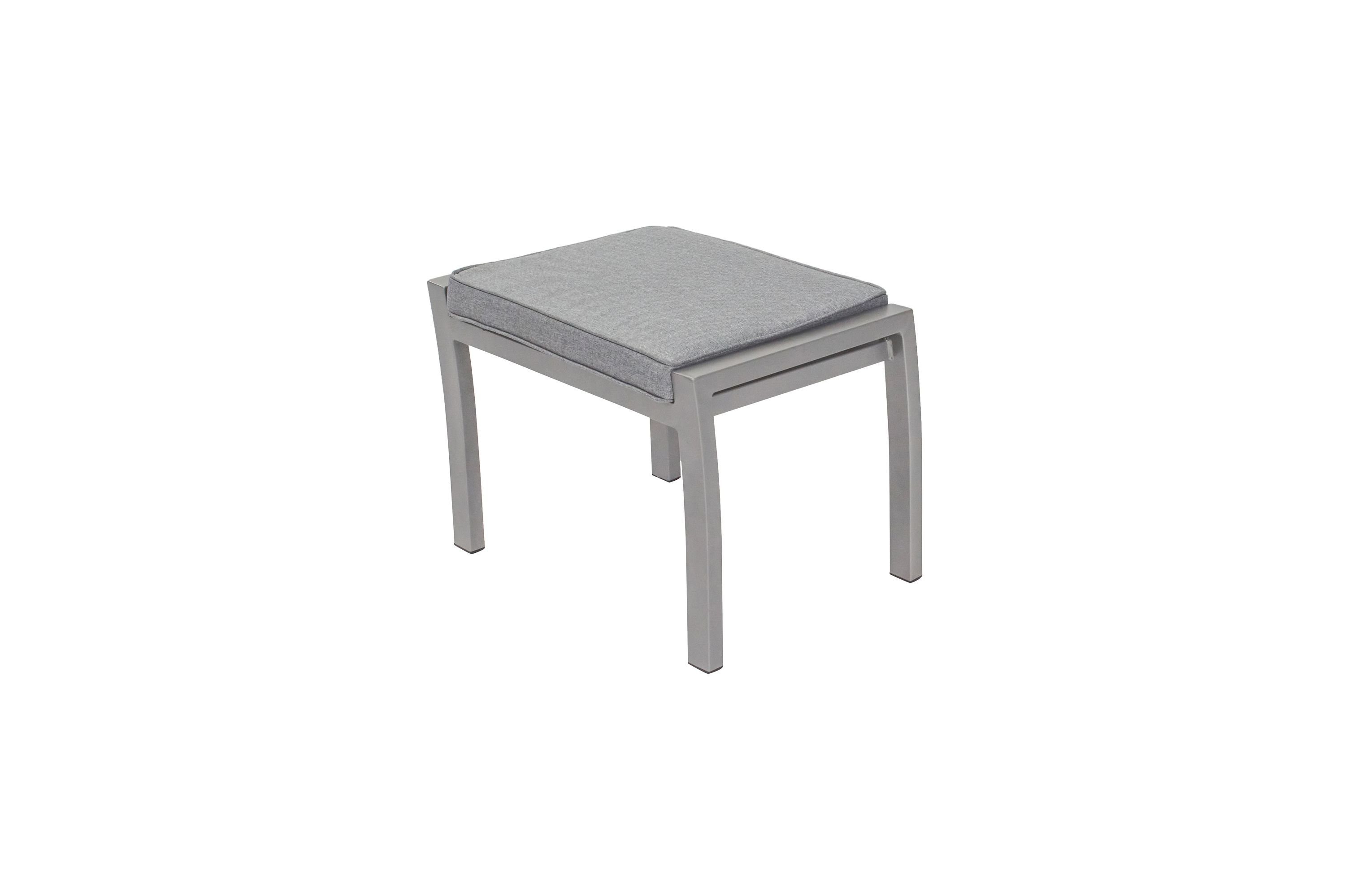 LC Garden Gartenlounge-Hocker LC Garden Bondino Dining Hocker Fußbank silber-eckig